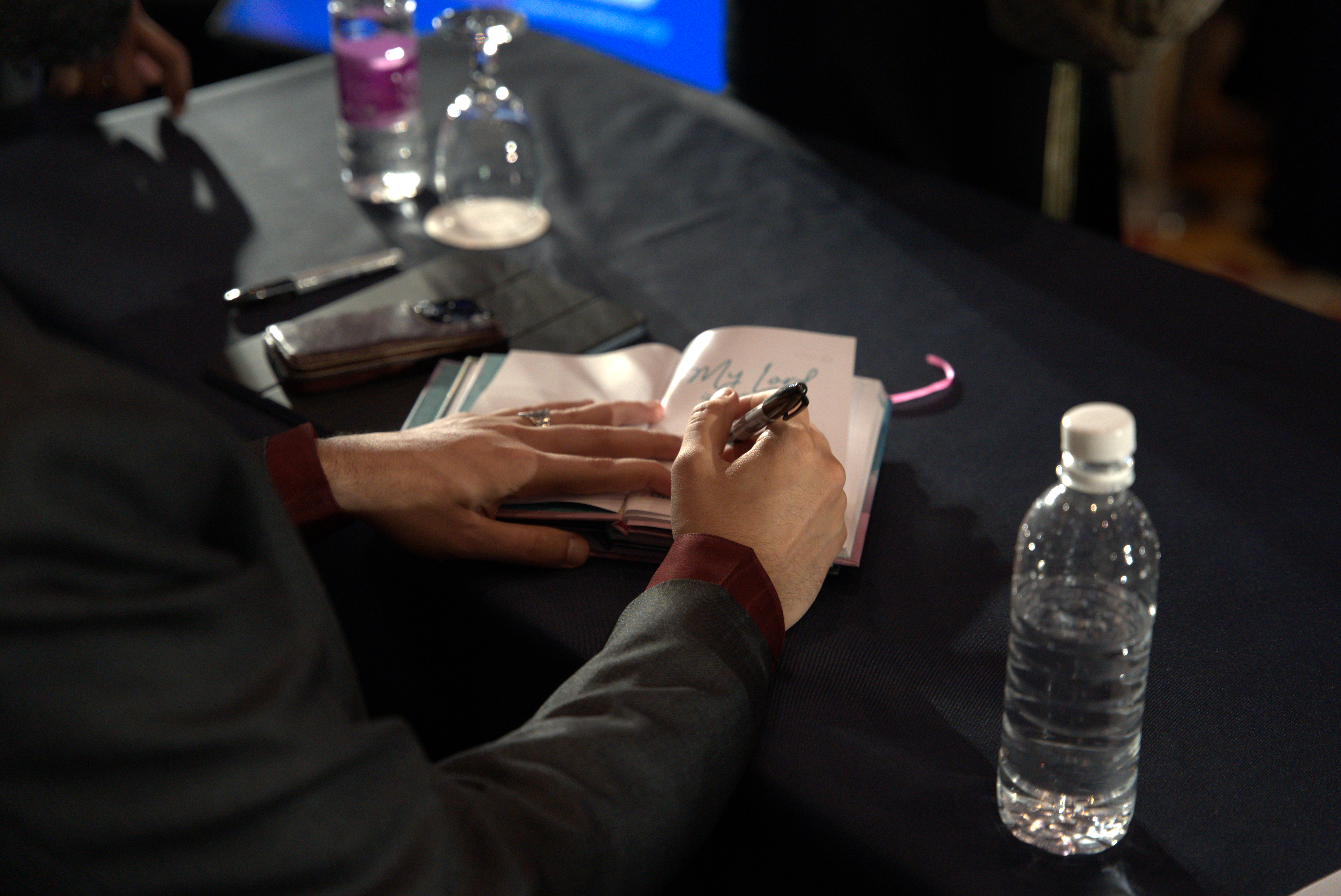 Signing book "My Lord is with Me"